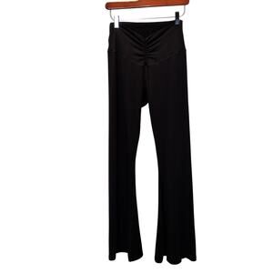 Aerie Offline Women's Sz L Black Cinch Front Flare Leggings